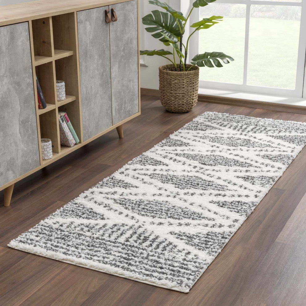 Hauteloom Trunding Area Rug, Charcoal/Cream, 7'10" Round