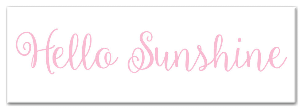 Hello Sunshine 12"x36" Canvas Wall Art, Pink