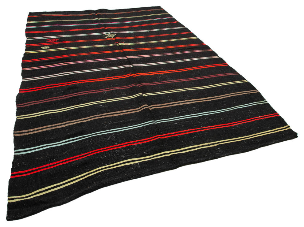 Rug N Carpet - Handmade Anatolian 7' 0'' x 10' 7'' Vintage Goat Hair Kilim Rug