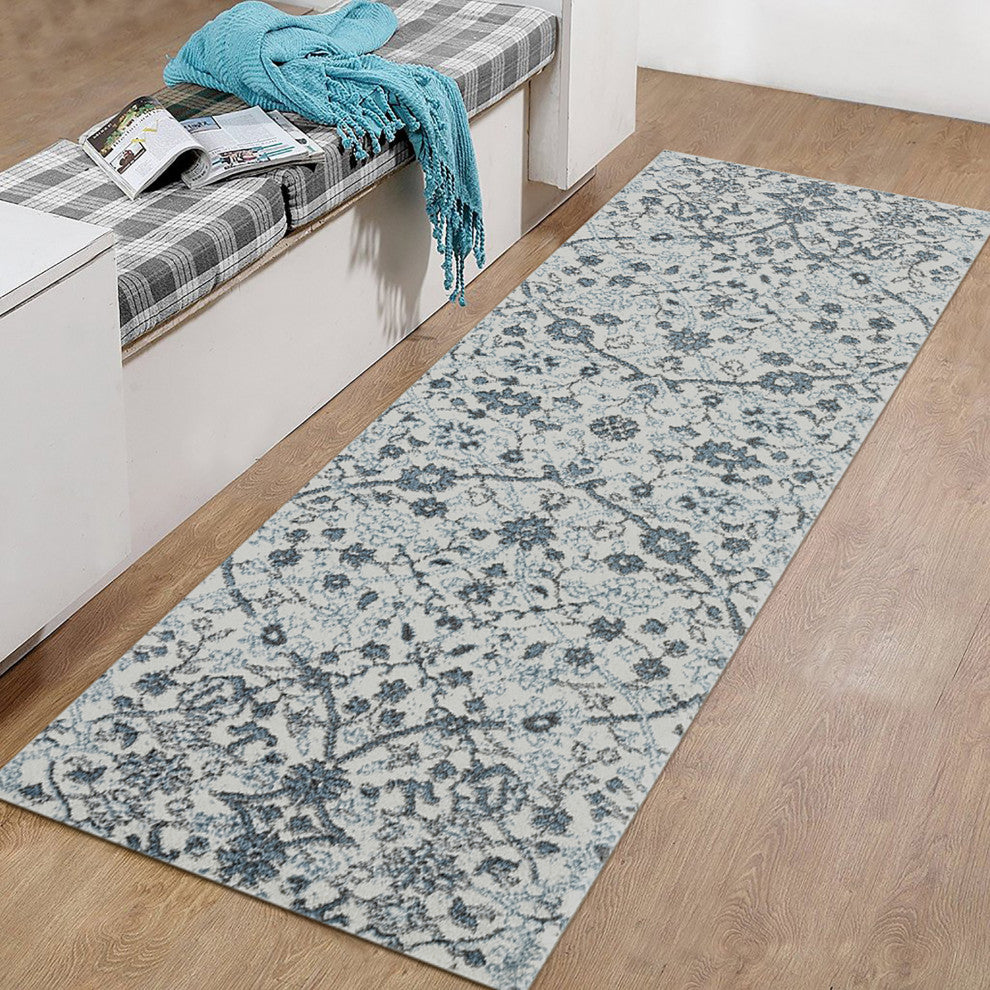 Alexandria Ivey Runner, Blue, 2' x 6', Floral