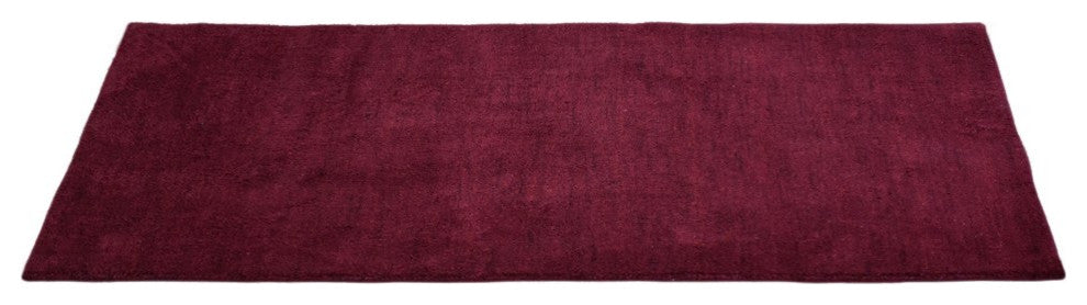 Hand Knotted Loom Silk Mix Area Rug Solid Red