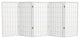 3' Tall Window Pane Shoji Screen, White, 5 Panels