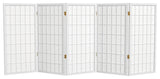 3' Tall Window Pane Shoji Screen, White, 5 Panels