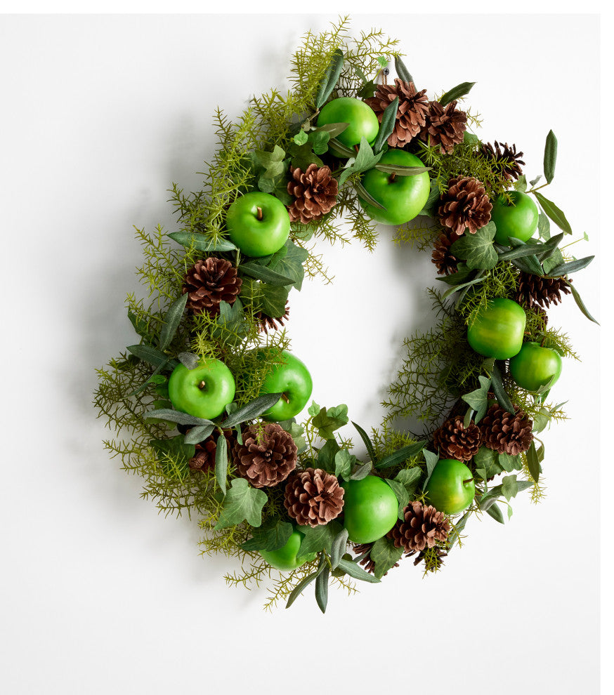 Apple and Mixed Botanicals Wreath, 24"