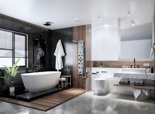 Blue Ocean 52" Aluminum SPA392M Shower Panel Tower with Rainfall Shower Head