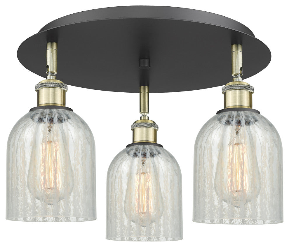 Caledonia 3 16.75" Flush Mount Black Antique Brass