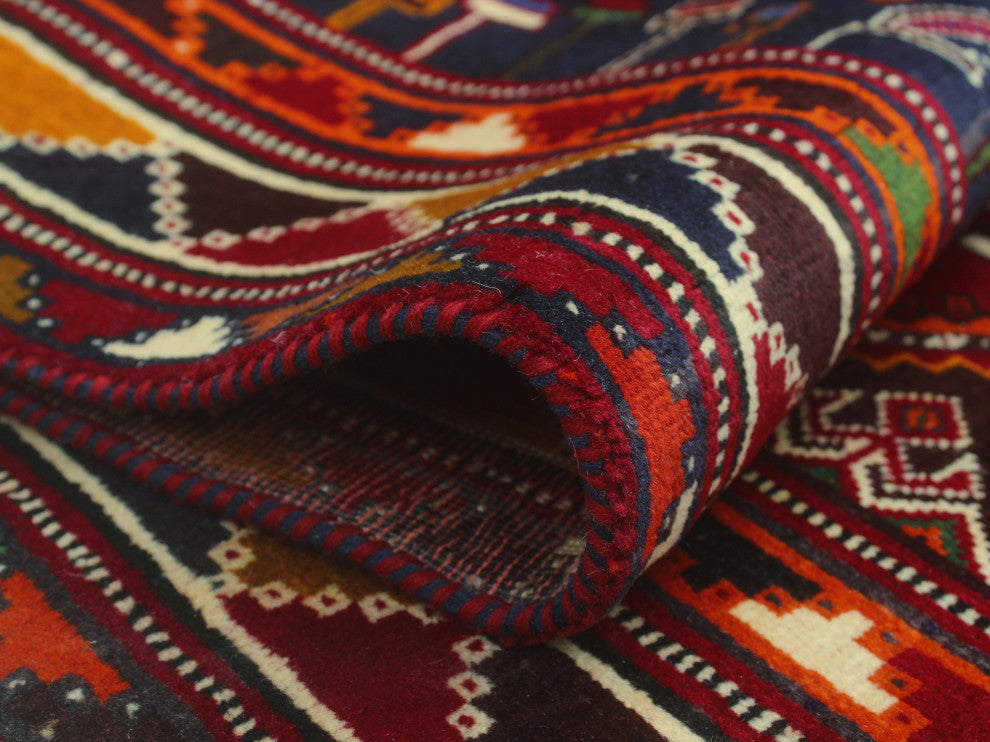 Fine Vintage Distressed Ilhom Red Rug