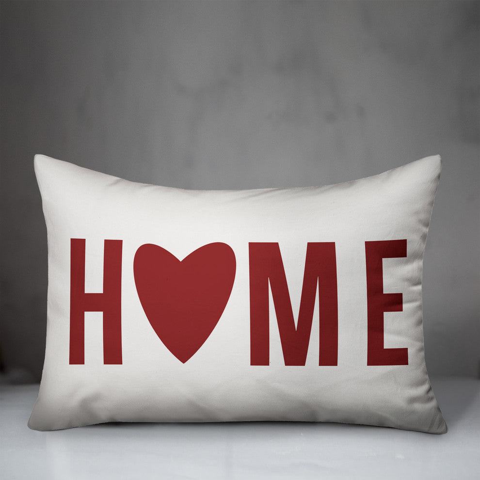 Home Heart Red 14x20 Lumbar Pillow