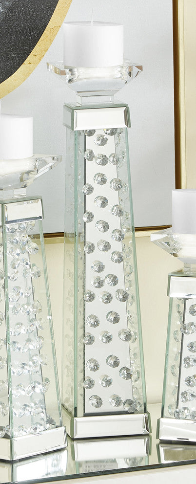 Sparkle 4" Contemporary Crystal Candleholder, Clear