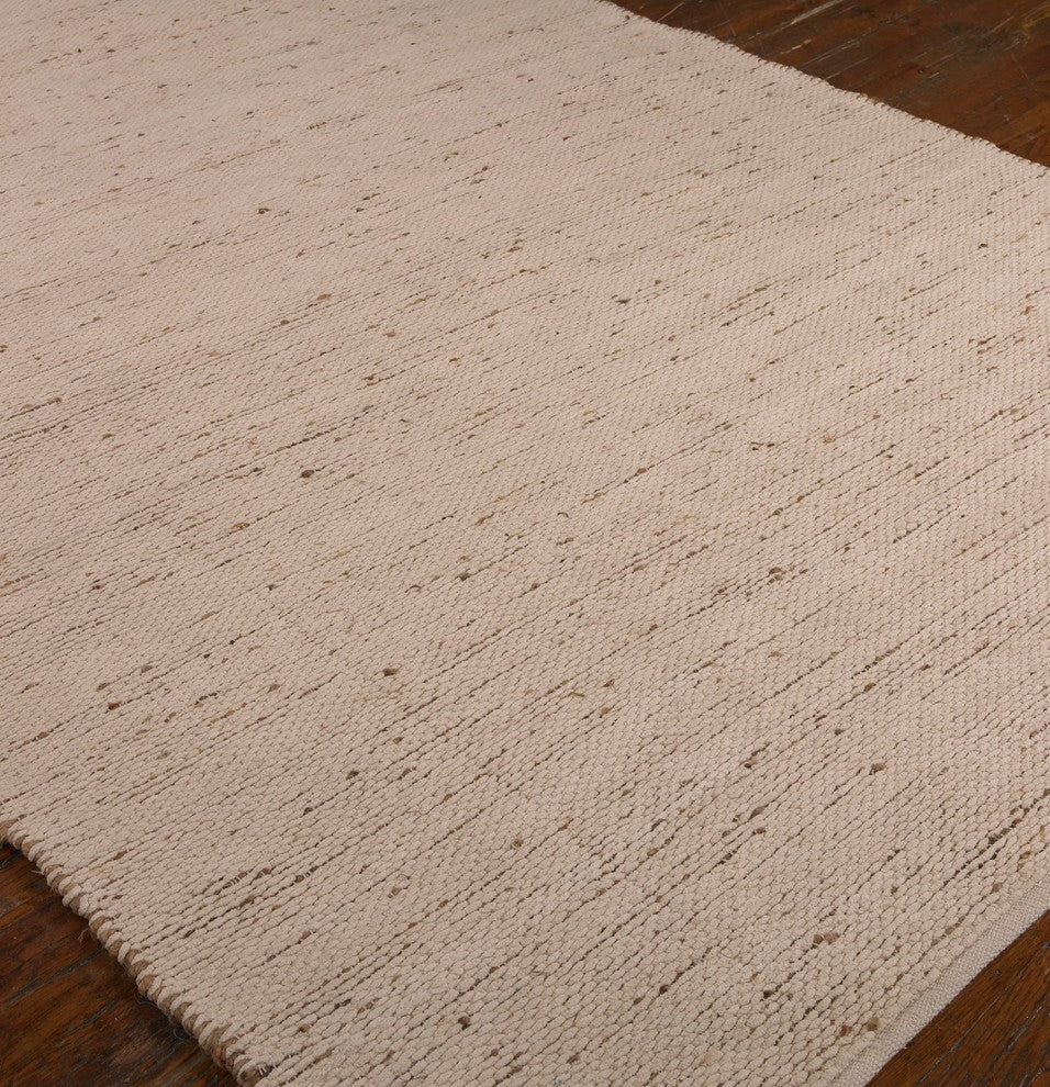 Elegant Reversible Cream White Beige Brown Area Rug 8 x 10 Cotton Chenille Hemp