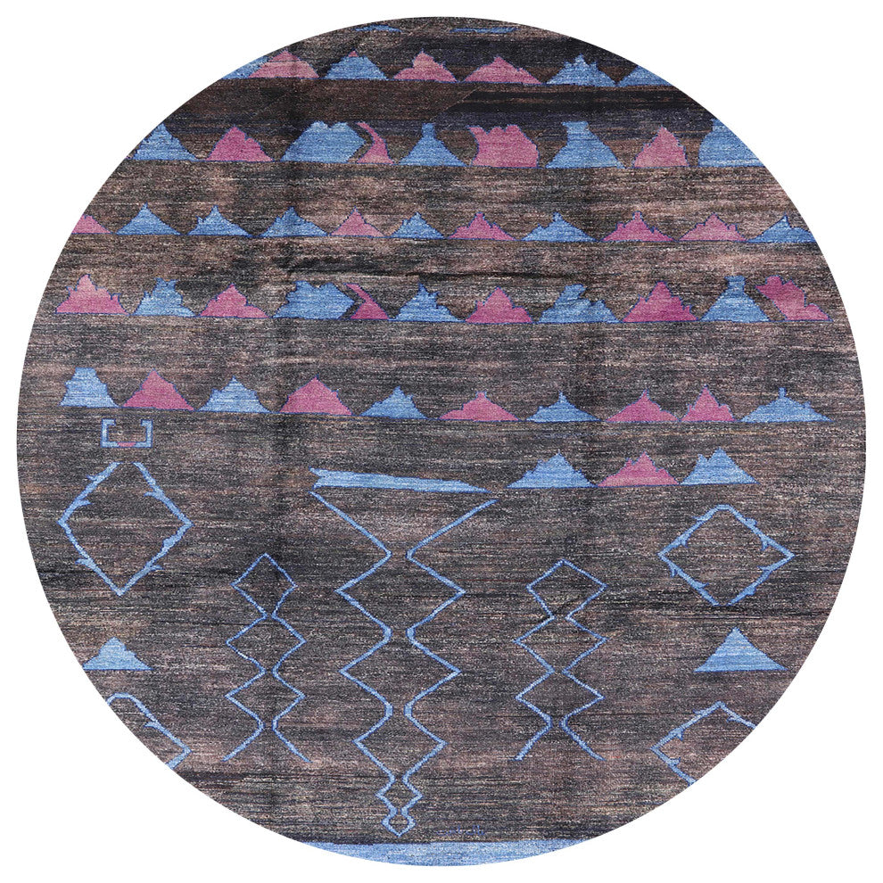 Ahgly Company Indoor Round Mid-Century Modern Area Rugs, 6' Round