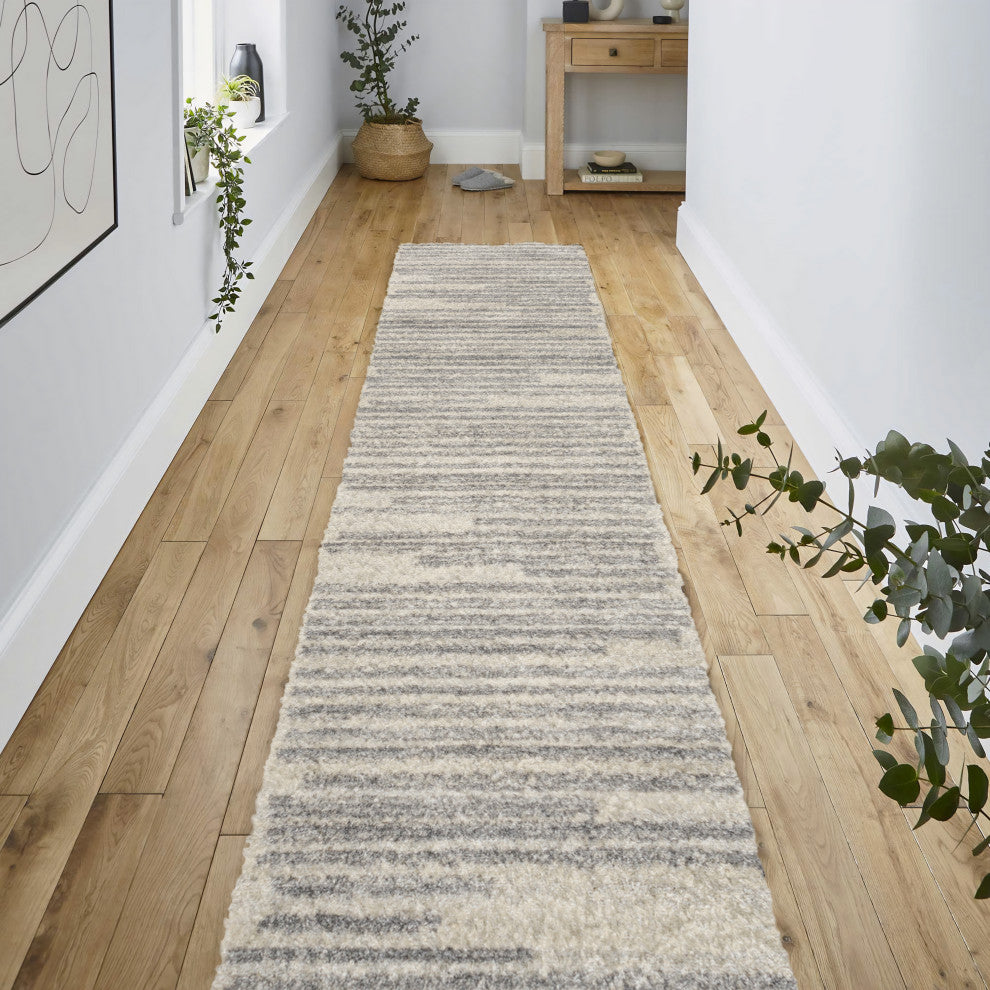 Khalil Modern Berber Stripe Area Rug