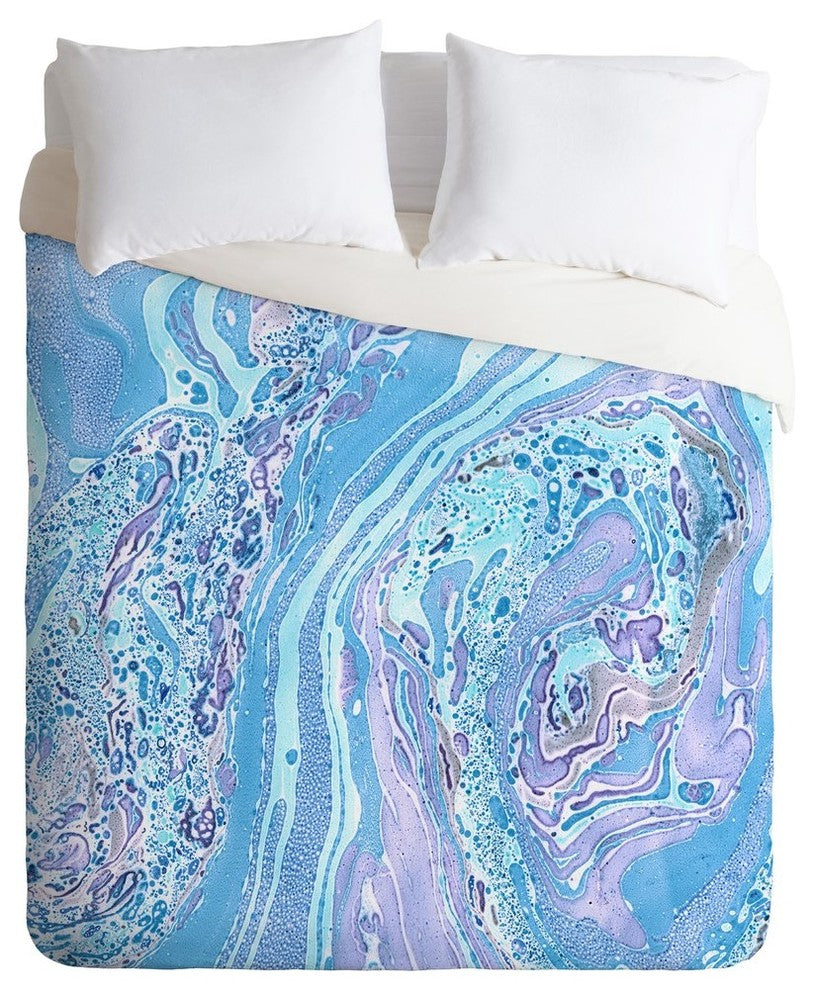 Amy Sia Marble Pale Blue Duvet Cover, Twin