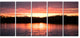 Sunset on Tropical Lagoon, Landscape Canvas Art Print, 60"x28", 5 Panels