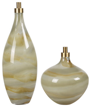 Uttermost Cascade Glass Bottles Set of 2