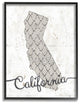 Stupell Industries California Patterned Grey US State Design, 16 x 20