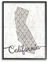 Stupell Industries California Patterned Grey US State Design, 16 x 20