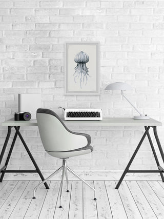 "Floating Jellyfish" Framed Painting Print, 24"x36"