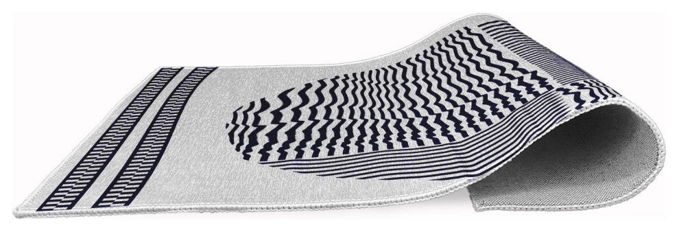 Geo Circle Rug, Spring Navy, 4'x6'