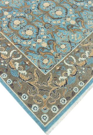Fine Chobi Muntaqim Light Blue/Brown Rug, 6'3x9'1