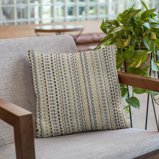 Plutus Blue Weave Stripe Luxury Throw Pillow, 26"x26"