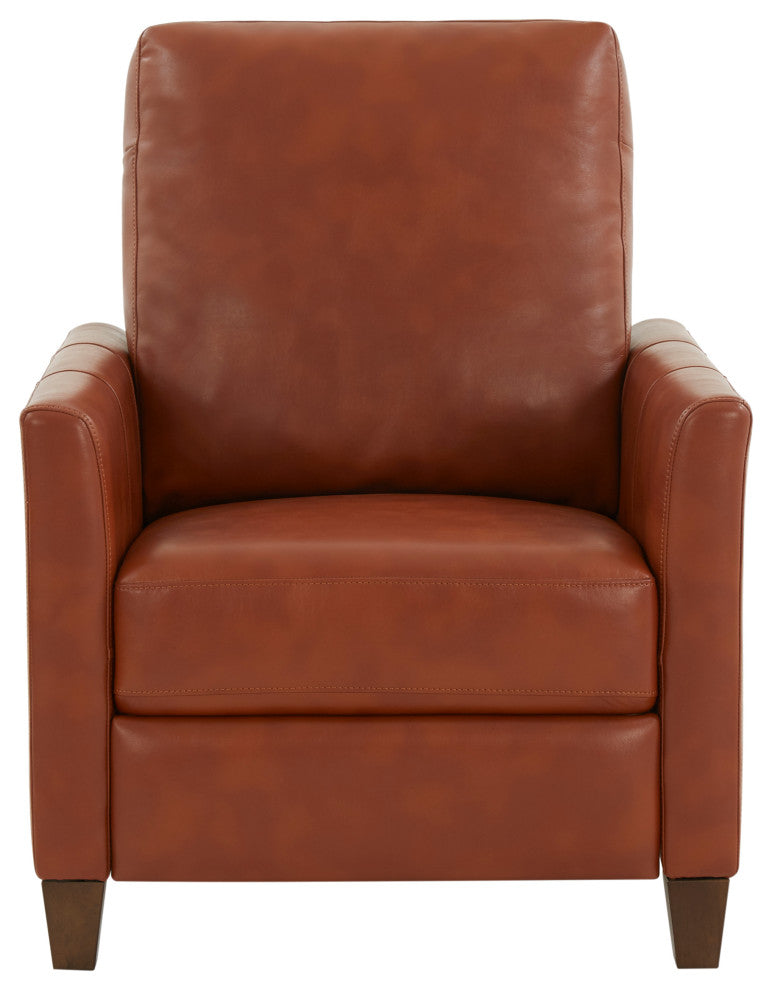 Penny Caramel Faux Leather Modern Recliner