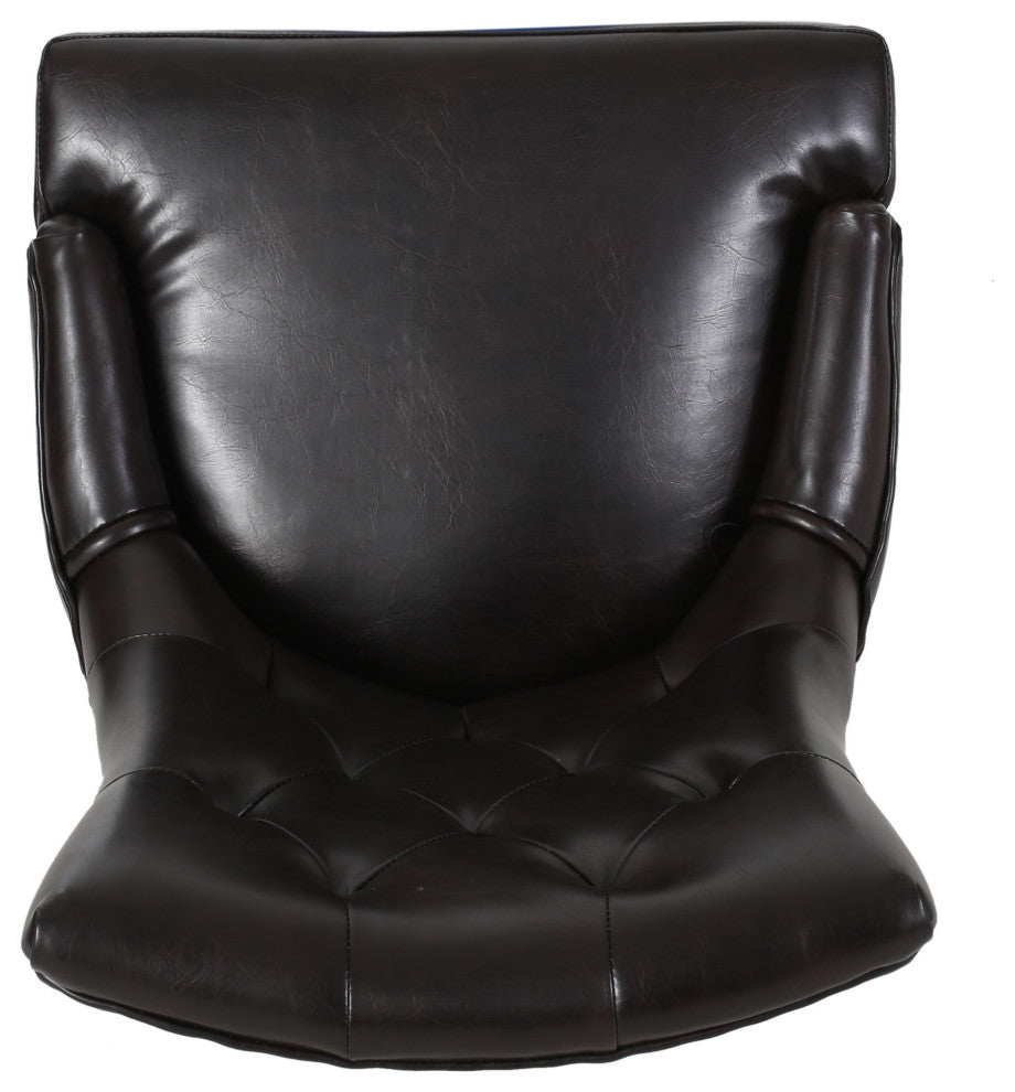 GDF Studio Stacy Bonded Leather Dining and Accent Chairs, Set of 2, Brown, Faux