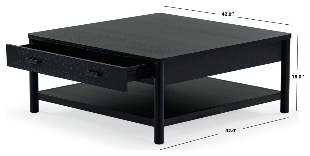 Safavieh Couture Jaylessa 1 Drawer Coffee Table, Black