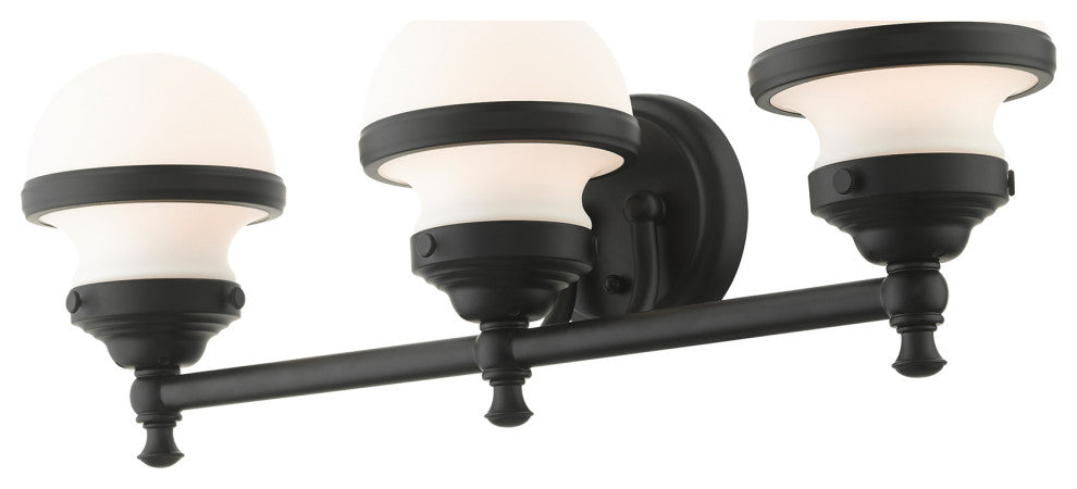 Livex Lighting Oldwick 3 Light Black Vanity Sconce