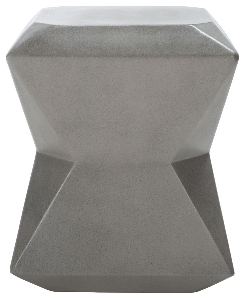 Safavieh Conan Concrete Accent Stool Dark, Grey