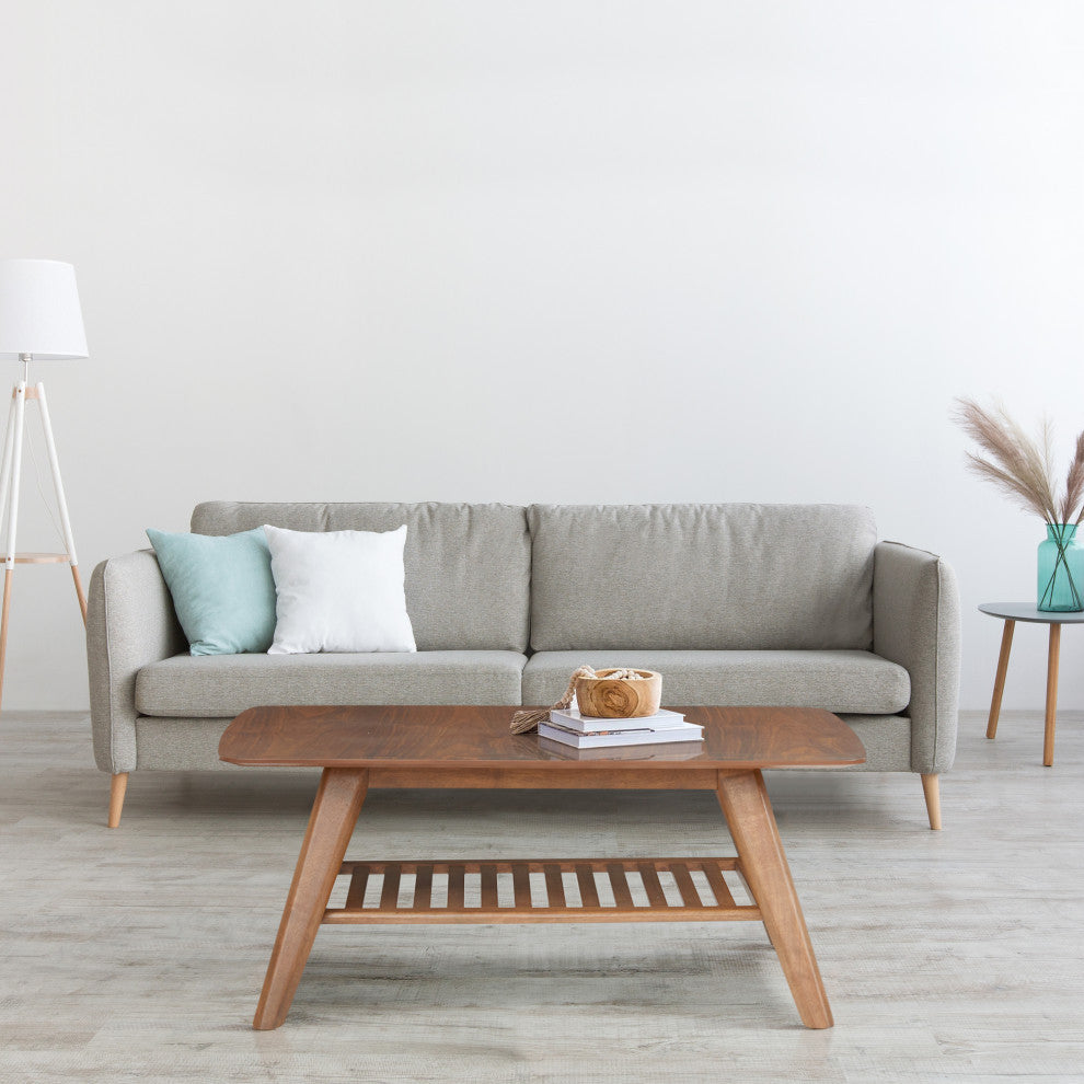 Walnut Coffee Table With Shelf 43x27