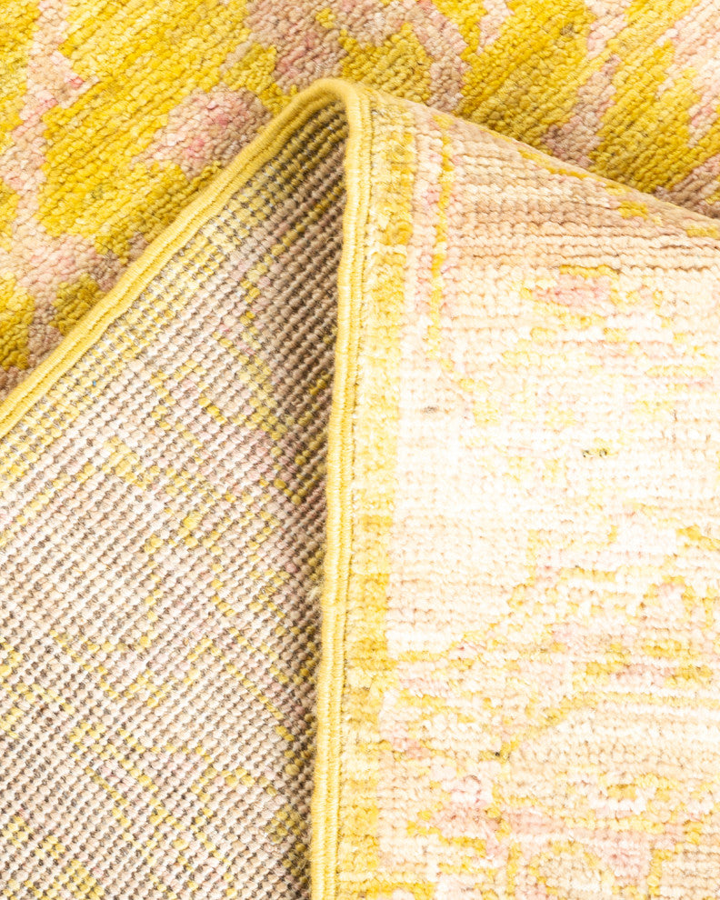 Eclectic, One-of-a-Kind Hand-Knotted Area Rug Yellow, 2'9"x11'8"