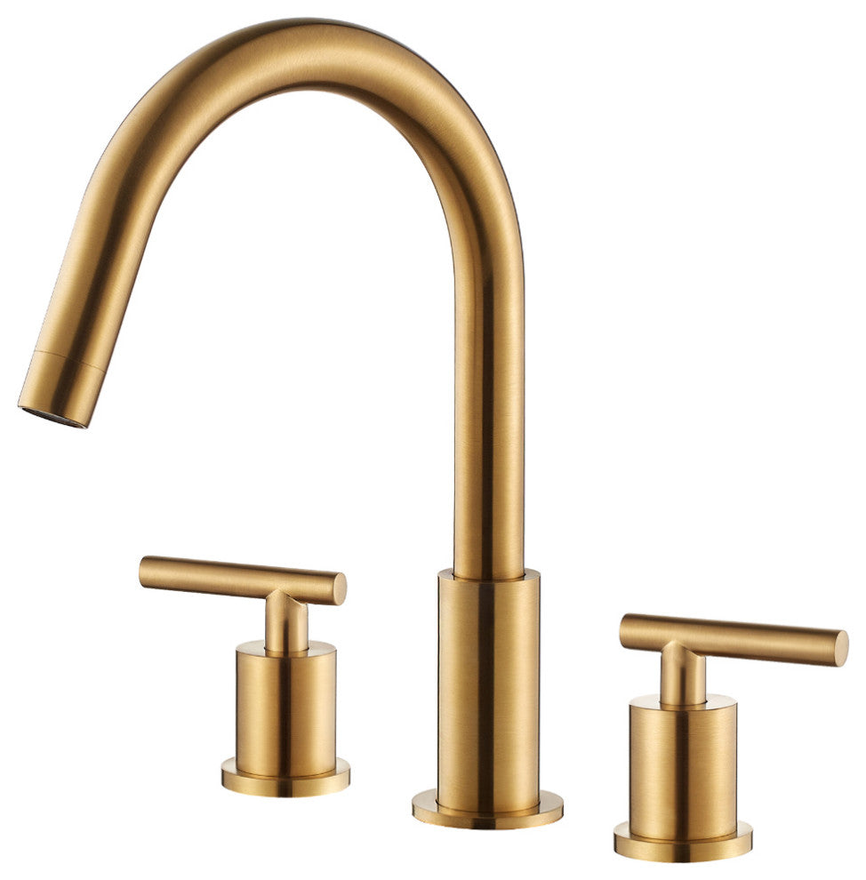 Lodosa Widespread Bathroom Basin Sink Faucet, Brushed Gold