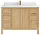 Elizabeth 48 Single Sink Bath Vanity in Light Natural Teak 1.5" Empira Quartz