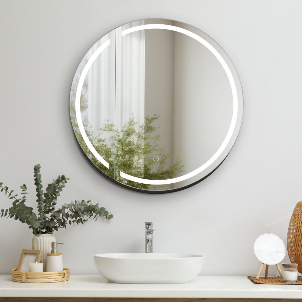 Radiant Frameless Surface-Mount LED Lighted Bathroom Medicine Cabinet, 24"