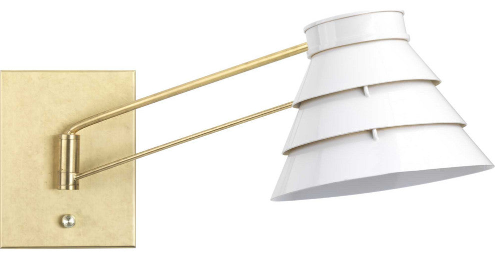 POINT DUMEÂ® Onshore Collection Brushed Brass Swing Arm Wall Sconce