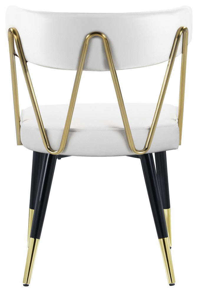 Rheingold Upholstered Dining Chair, White, Vegan Leather