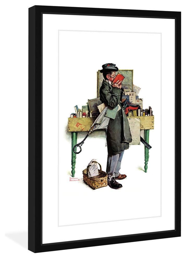 "Bookworm" Framed Art Print by Norman Rockwell