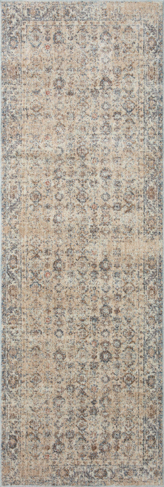 Angela Rose x Loloi Blake Beige / Denim 5''-3" x 5''-3" Round Area Rug