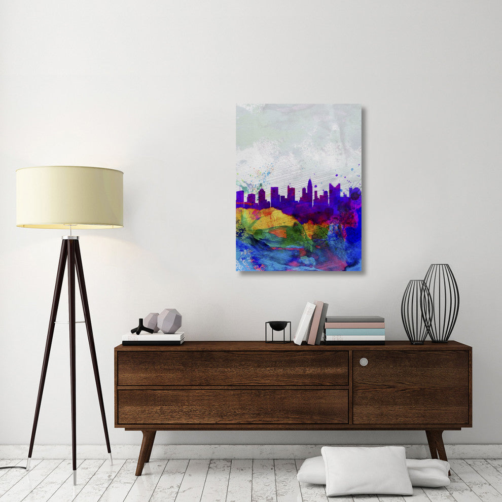 "Columbus Watercolor Skyline" Fine Art Print