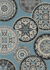 Gallaria Cosmo Blue Contemporary Area Rug, 5'3"x7'3"