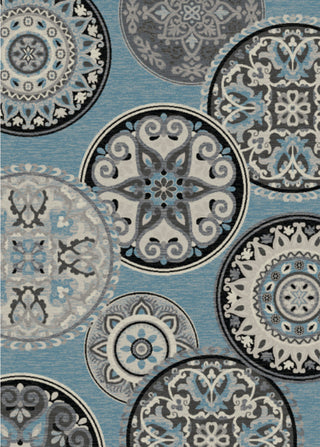 Gallaria Cosmo Blue Contemporary Area Rug, 5'3"x7'3"