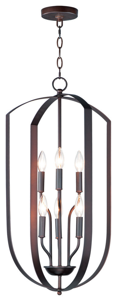 Maxim 10039 Provident 6 Light 15"W Taper Candle Pendant - Oil Rubbed Bronze