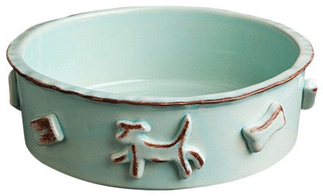 Large Dog Food And Water Bowl, Baby Blue