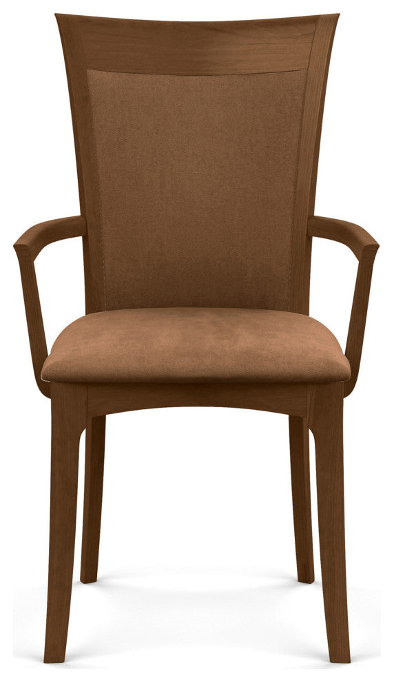 Copeland Morgan Upholstered Armchair, Saddle Cherry, Dark Brown Microsuede