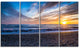 "Cloudy Sky With Bright Full Yellow Sun" Beach Wall Art, 4 Panels, 48"x28"