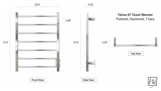 Tahoe 7 Towel Warmer Hardwired, Polished