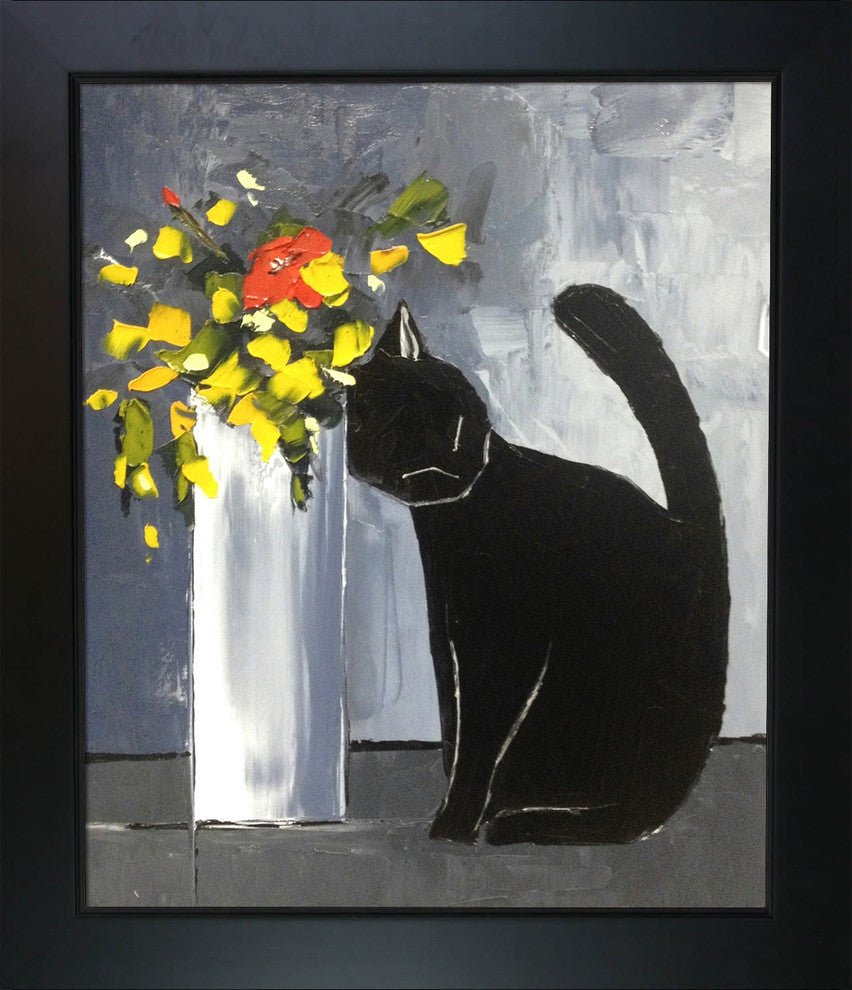 Black Cat and His Flowers