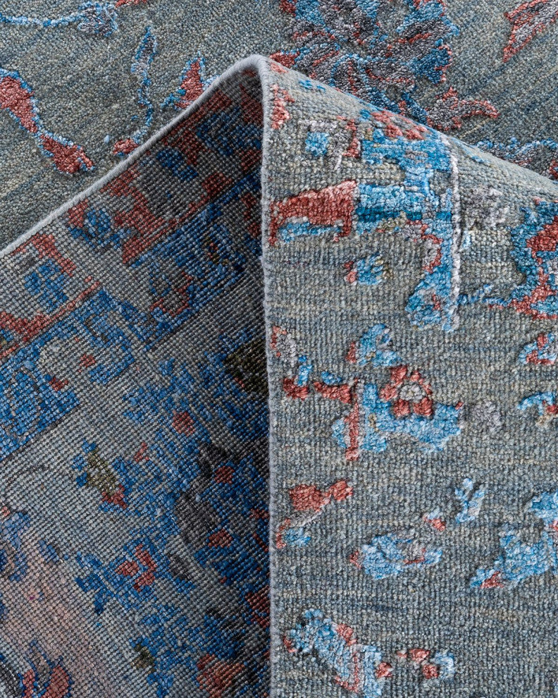 Ikat One-of-a-Kind Hand-Knotted Area Rug Gray, 9' 0" x 12' 1"