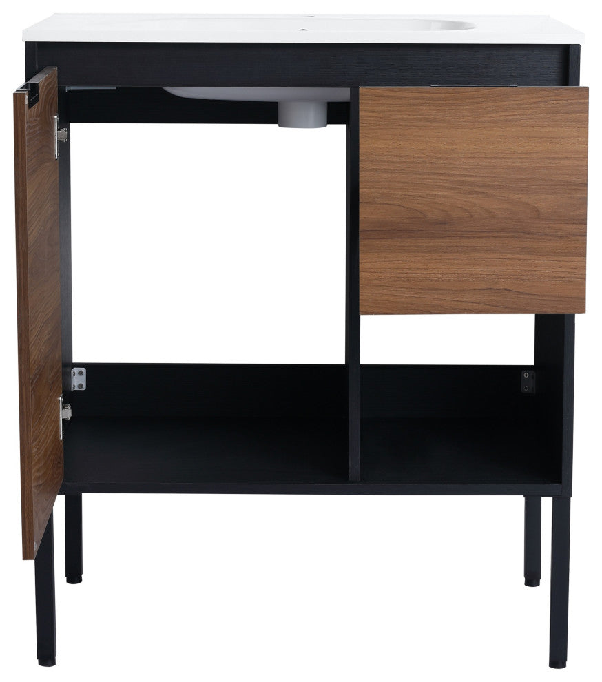 BNK Freestanding Bathroom Vanity Gel Sink, with Soft Close Door, 30x18